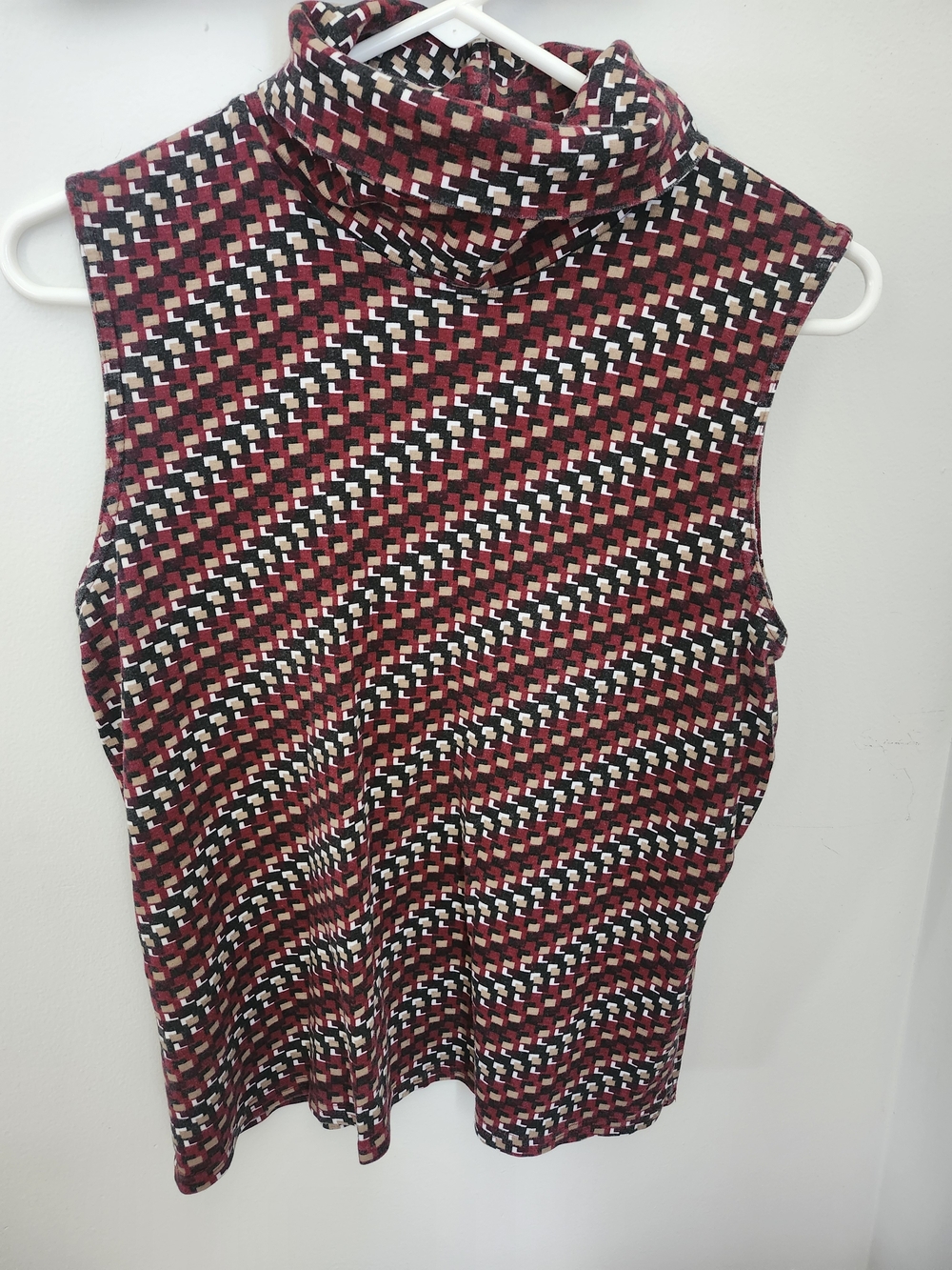St. John's Bay Sleeveless Cowl Neck Sweater - Red, Black, White